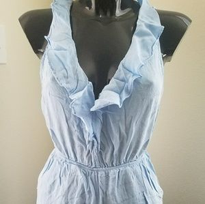 FOREVER 21 blue ruffle romper